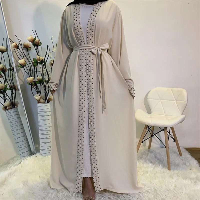 EG11 Eid abaya/ramadan abaya/ Eid dresses Pearl-Embellished Luxe Abaya