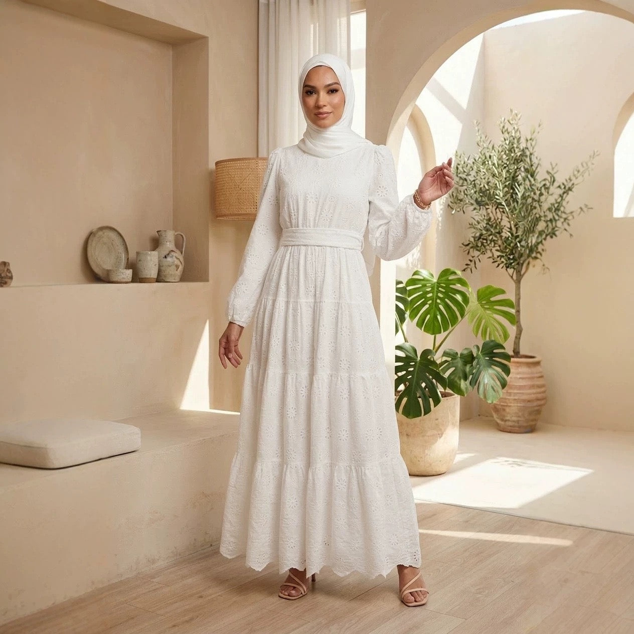 Jasmin Cotton Eyelet Maxi Dress | 100% Cotton