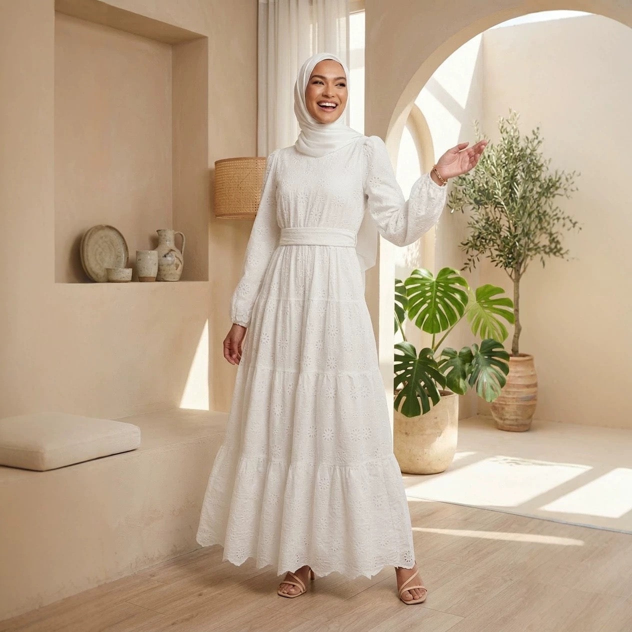 Jasmin Cotton Eyelet Maxi Dress | 100% Cotton