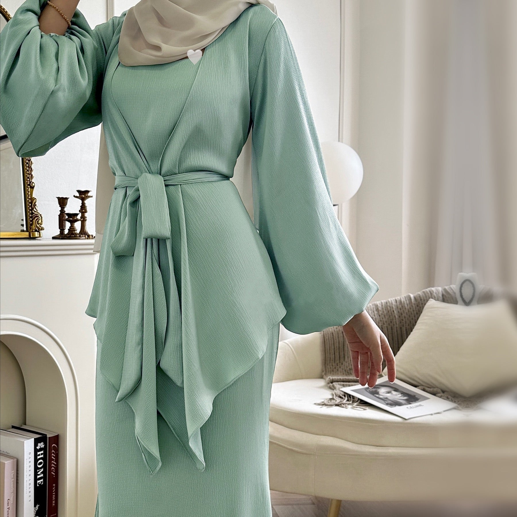Serenity Drape Abaya Set - Daily and Ramadan Modest Long Dress (D7)