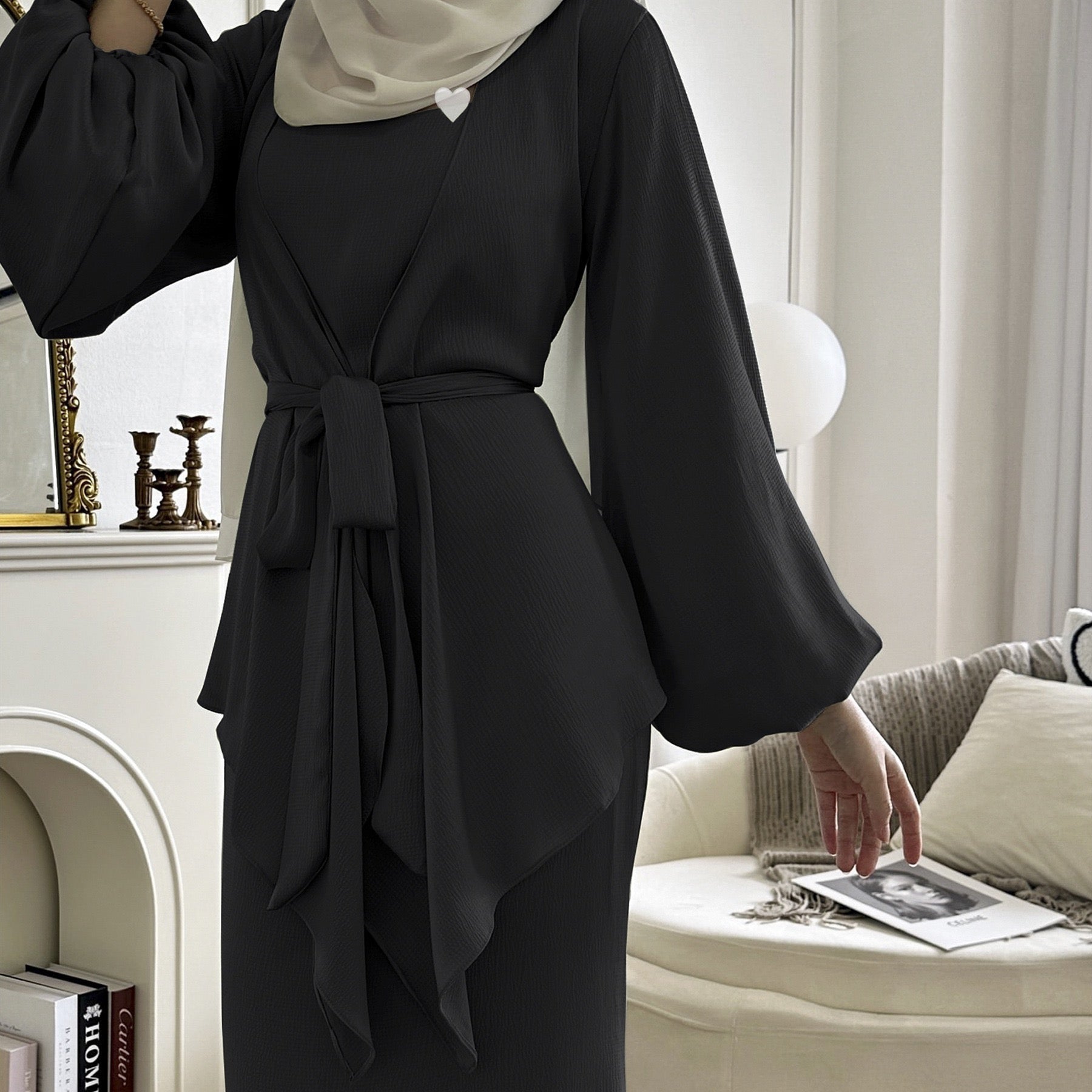 Serenity Drape Abaya Set - Daily and Ramadan Modest Long Dress (D7)