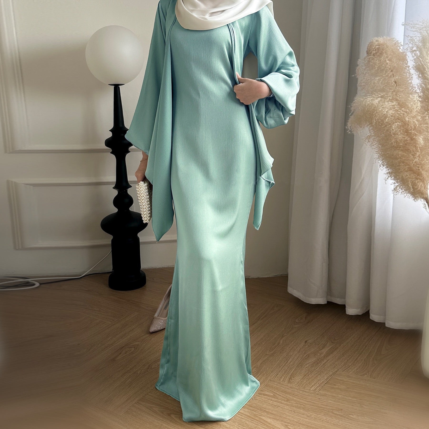 Serenity Drape Abaya Set - Daily and Ramadan Modest Long Dress (D7)