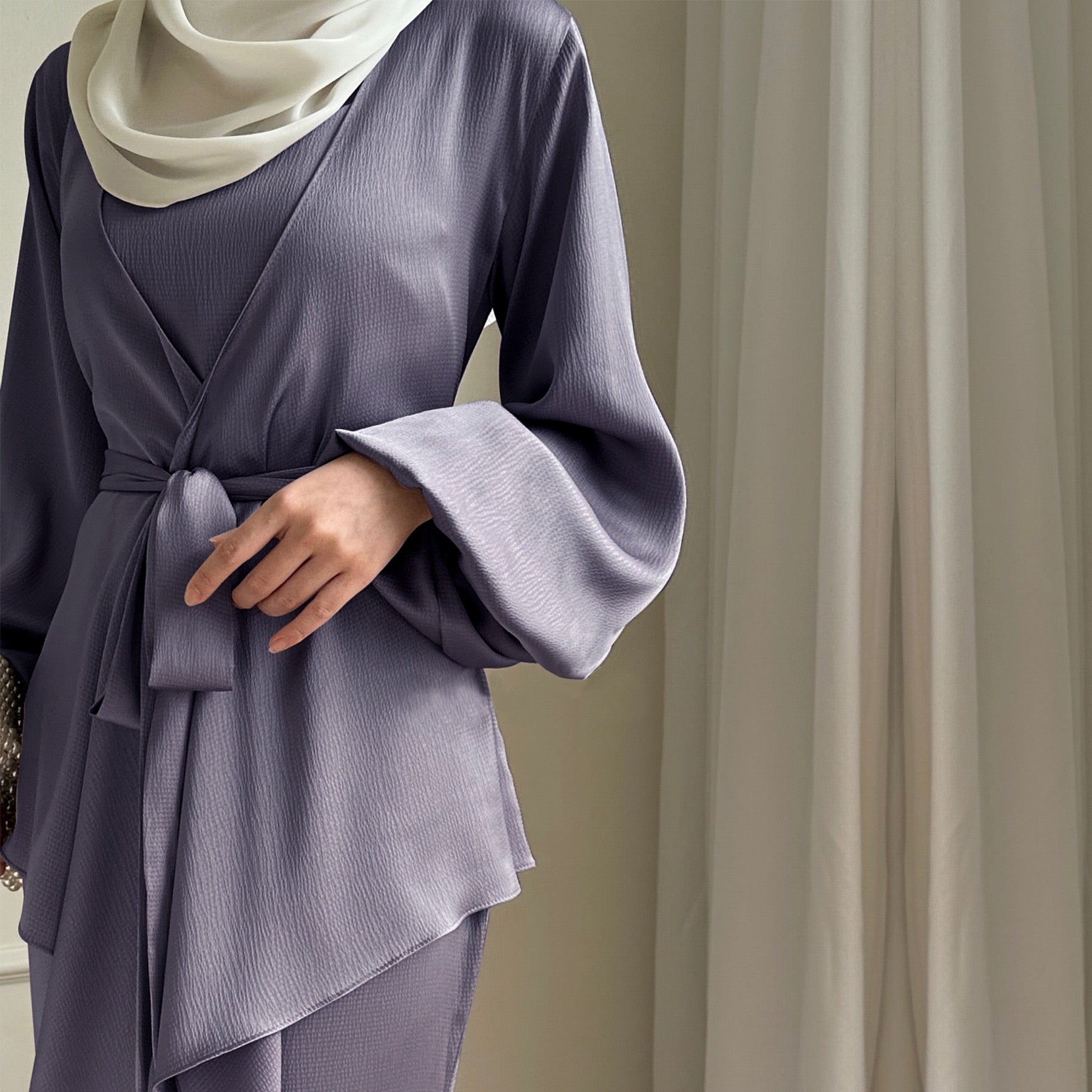 Serenity Drape Abaya Set - Daily and Ramadan Modest Long Dress (D7)