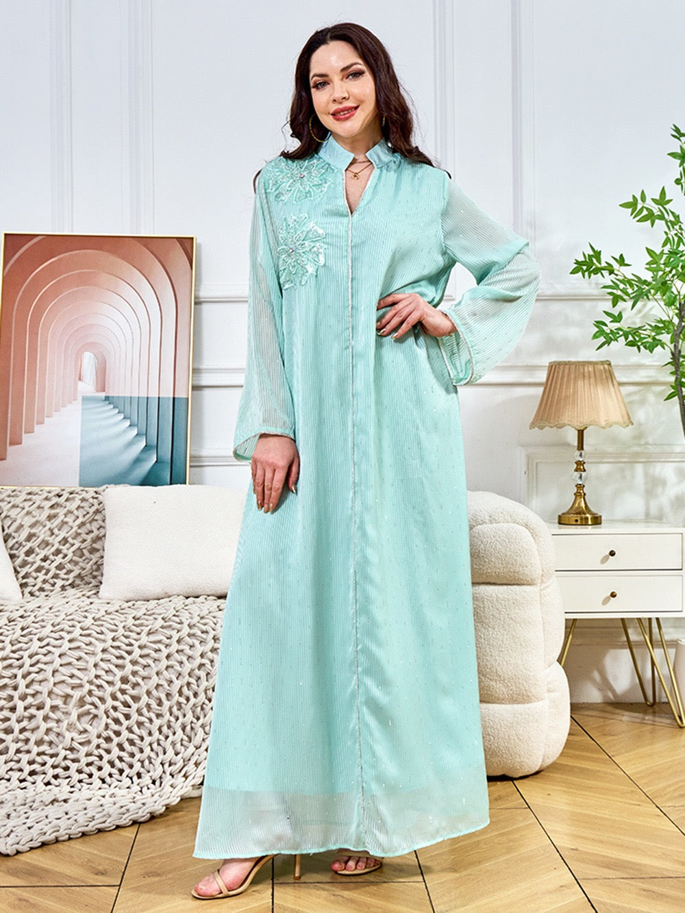 Petal Light Abaya - Eid & Ramadan Modest Long Dress (K7)
