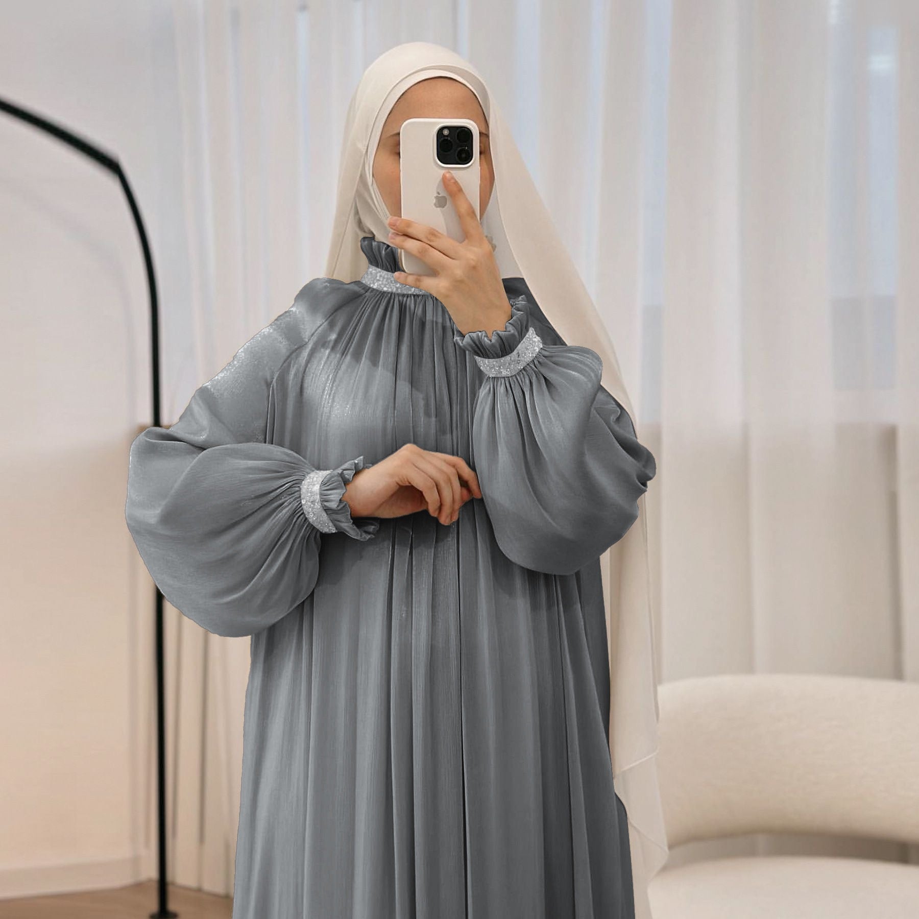 Glimmer Charm Abaya – Eid & Ramadan Modest Long Dress (LX00)