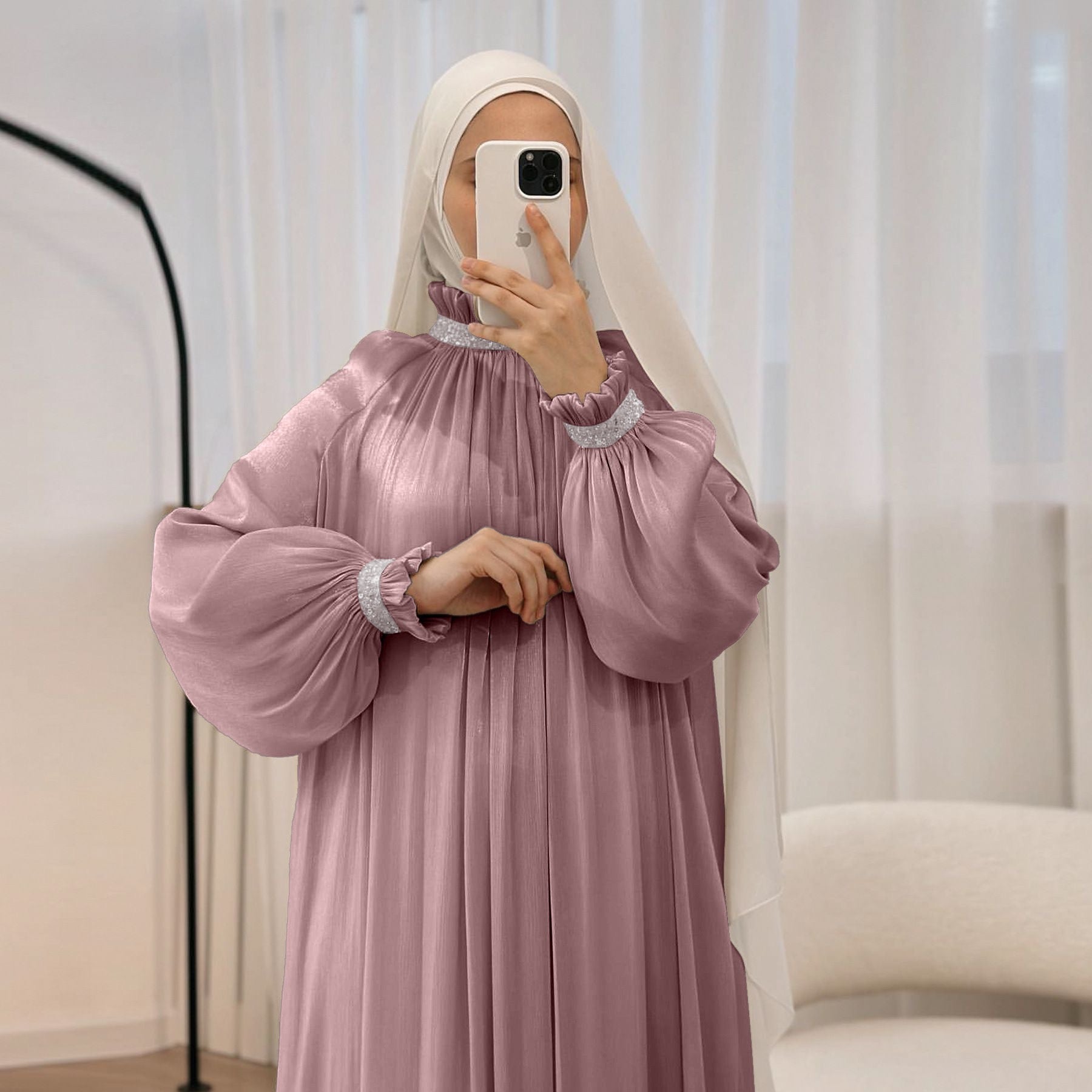 Glimmer Charm Abaya – Eid & Ramadan Modest Long Dress (LX00)