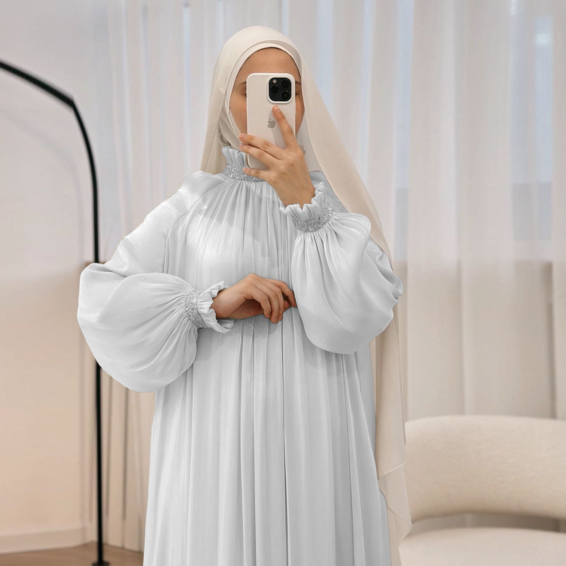 Glimmer Charm Abaya – Eid & Ramadan Modest Long Dress (LX00)