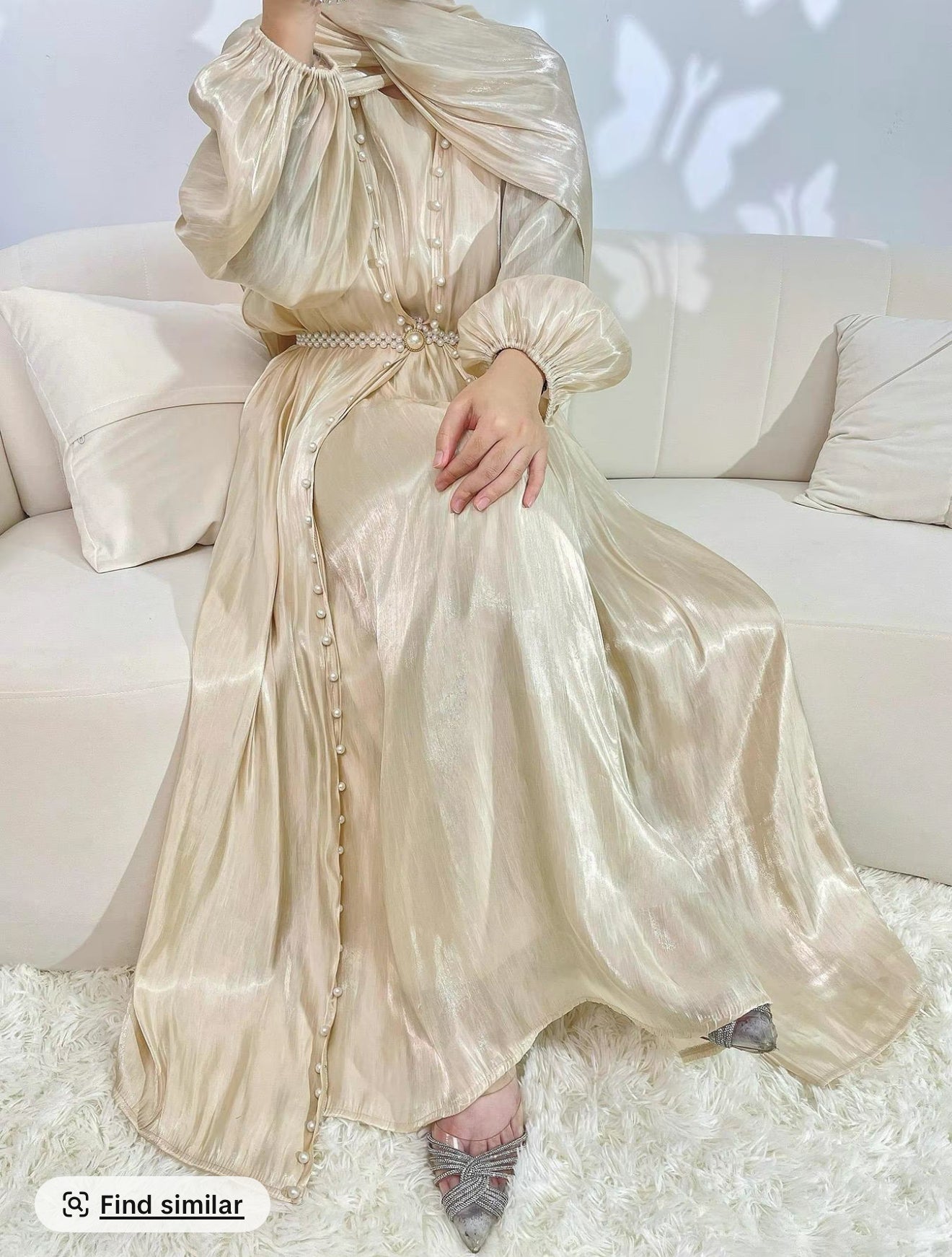 Lantern Sleeve Lux Radiance 5 Piece Abaya - Eid & Ramadan Modest Long Dress (LX05)