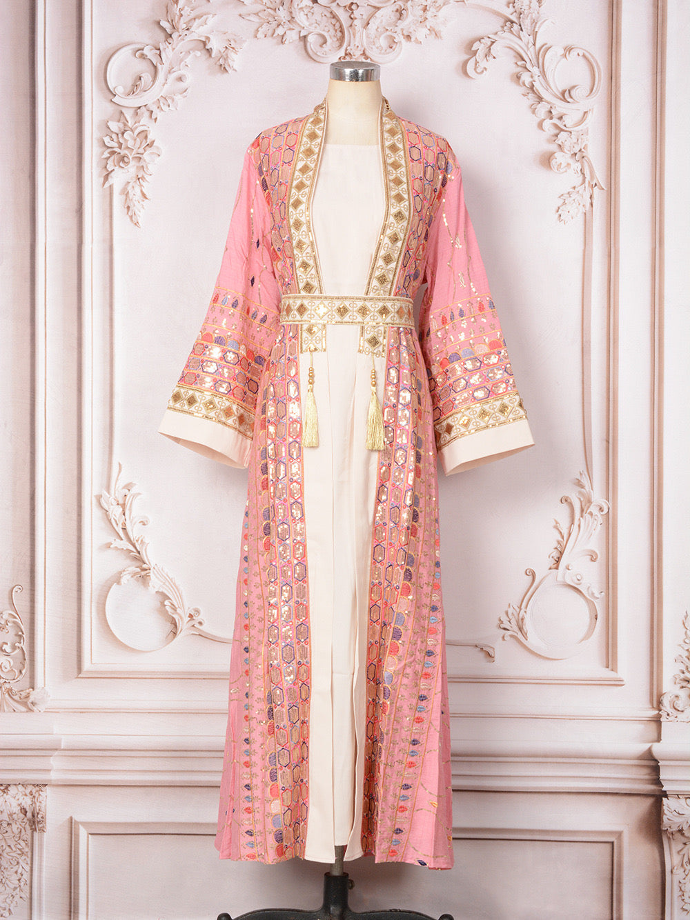 The Zahra Embellished Open Abaya – Multi-Color Collection (LX33)