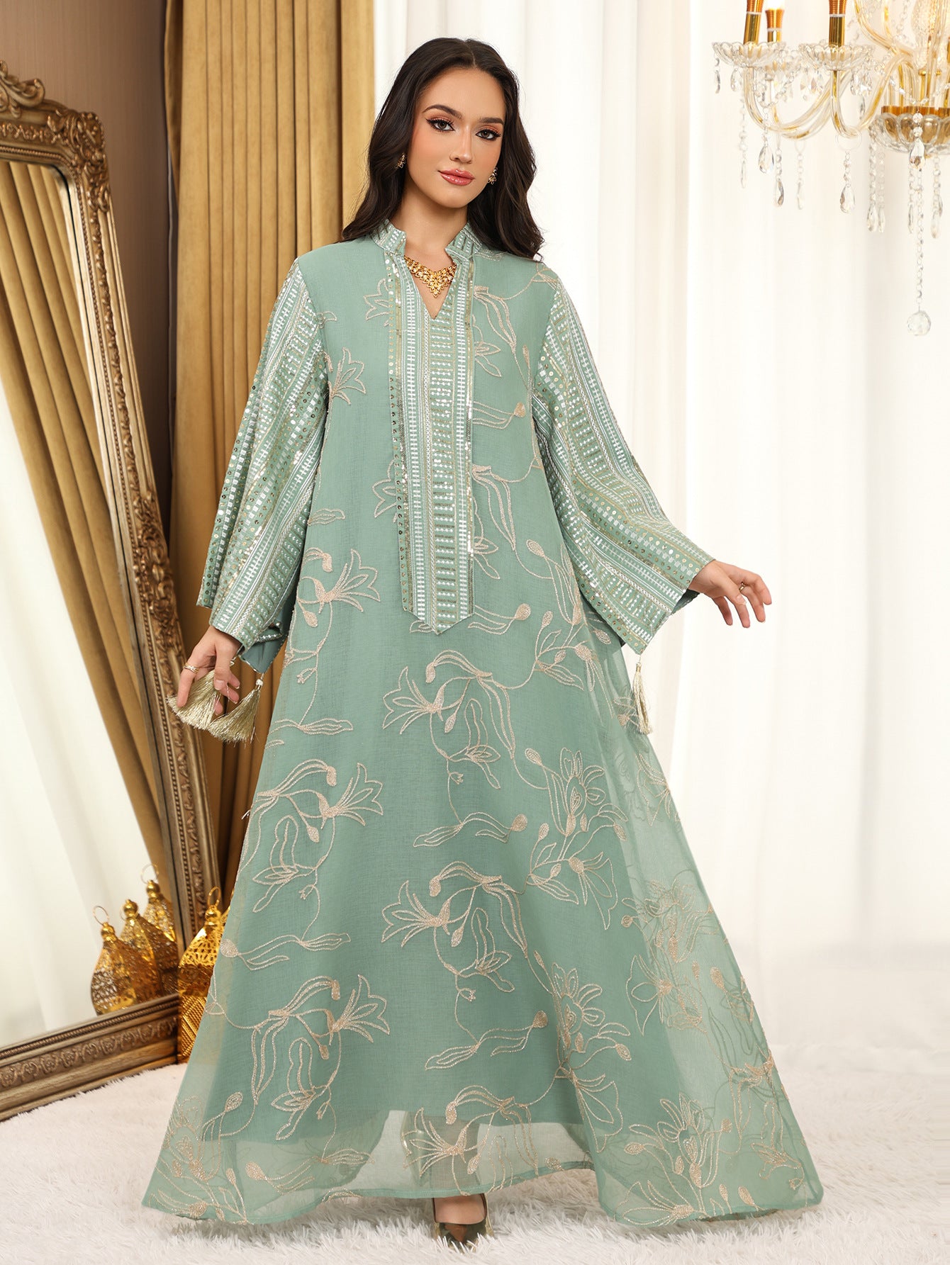 Noura Embroidered Abaya-Eid & Ramadan Modest Long Dress