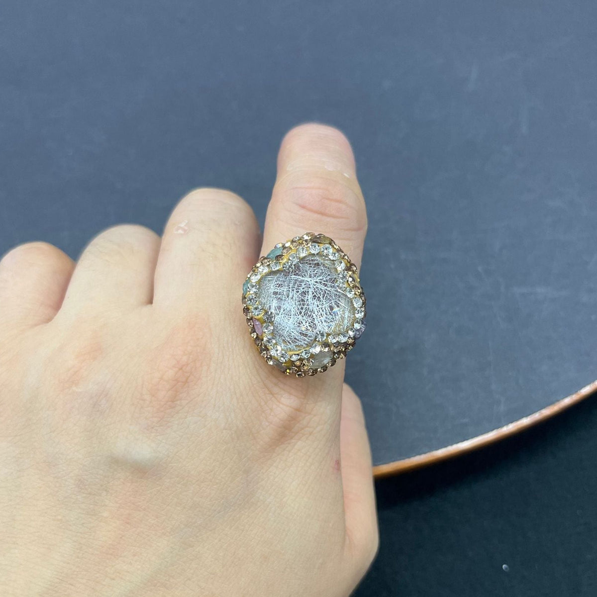 Noor clover crystal ring