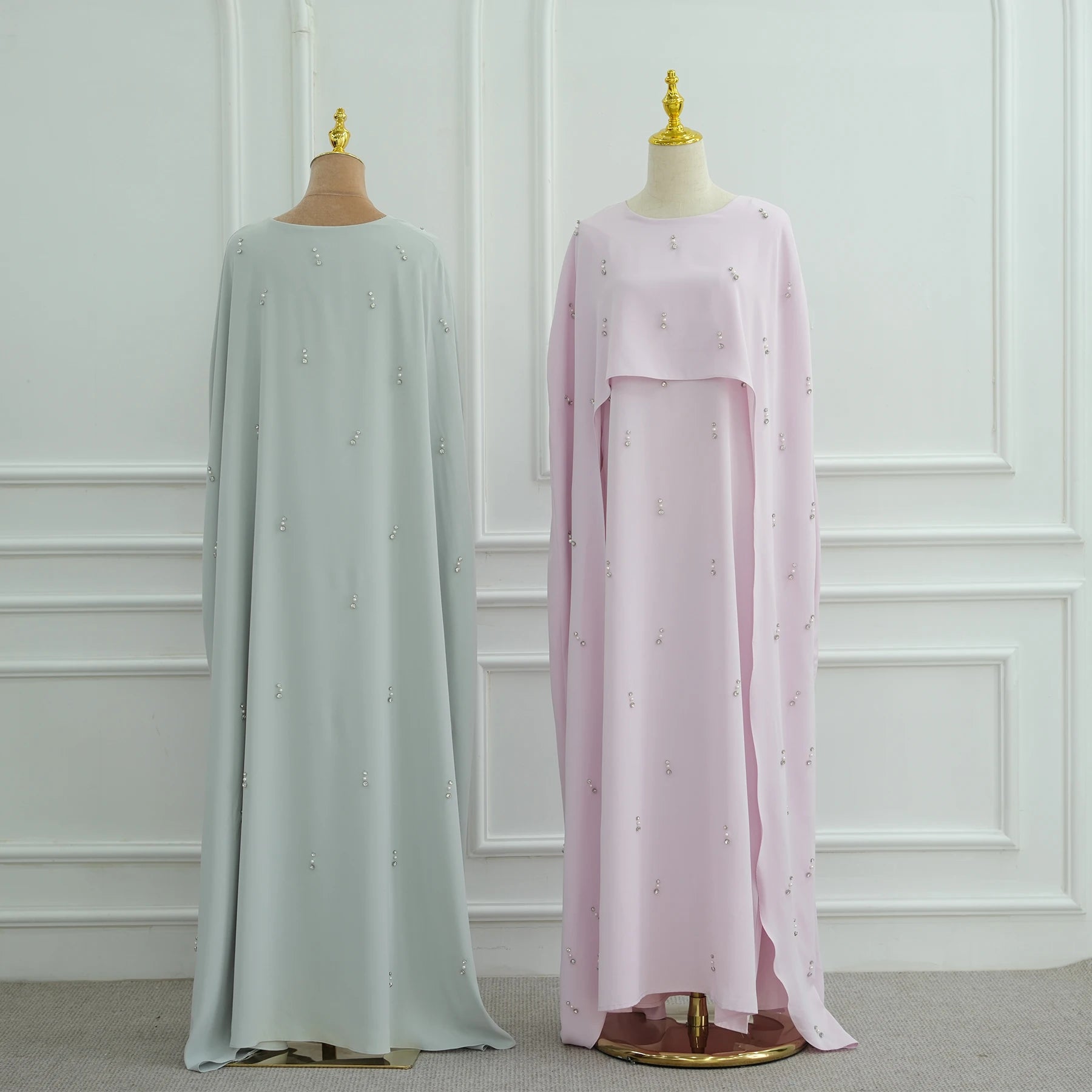 Noor Crystal Cape Abaya-Eid & Ramadan Modest Long Dress (LX30)