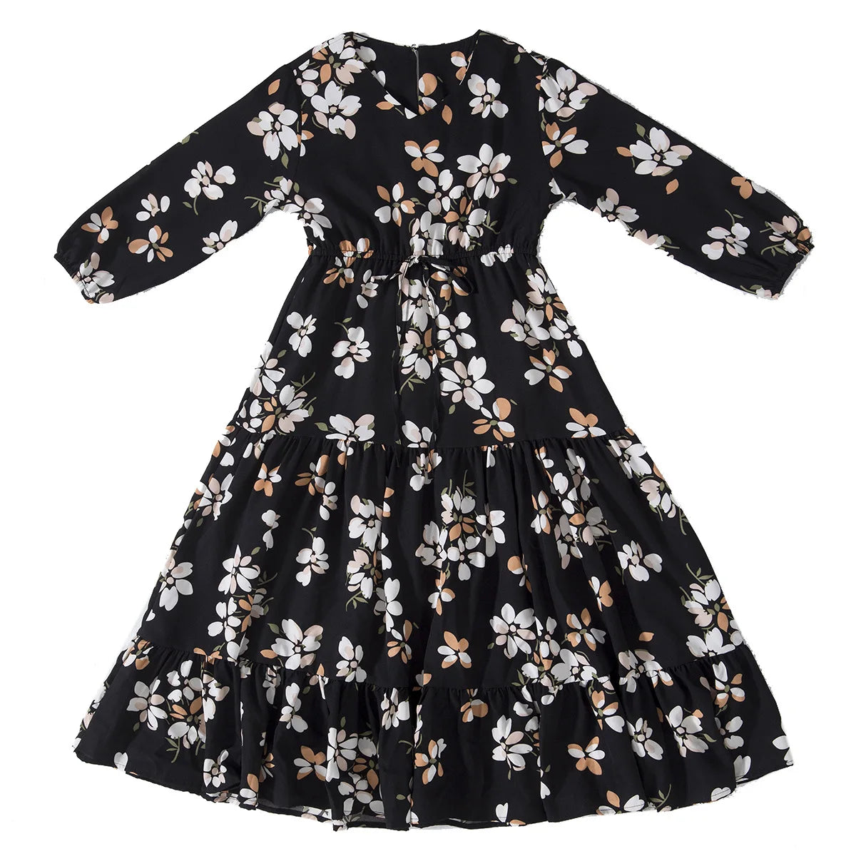 CH06 Kids Long Sleeve Floral Print Dresses