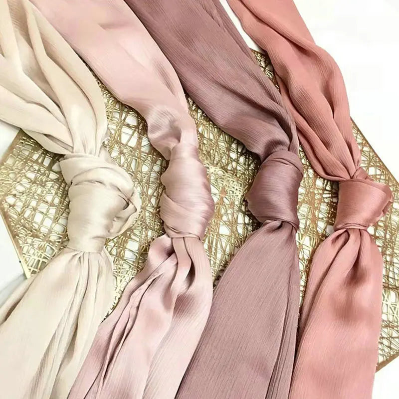 HB06 Premium Satin Crinkle Chiffon Shawl/Plain Hijabs