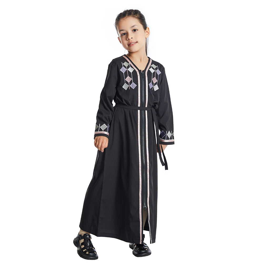 CH07 Embroidery Girls Abaya for Ramadan