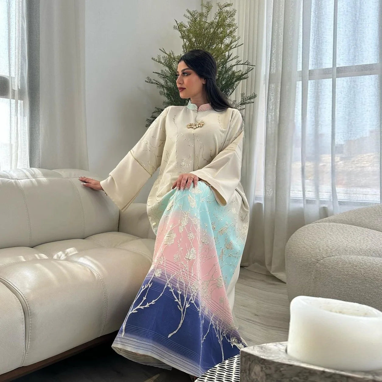 Royal Bloom Abaya - Eid & Ramadan Modest Long Dress (K1)