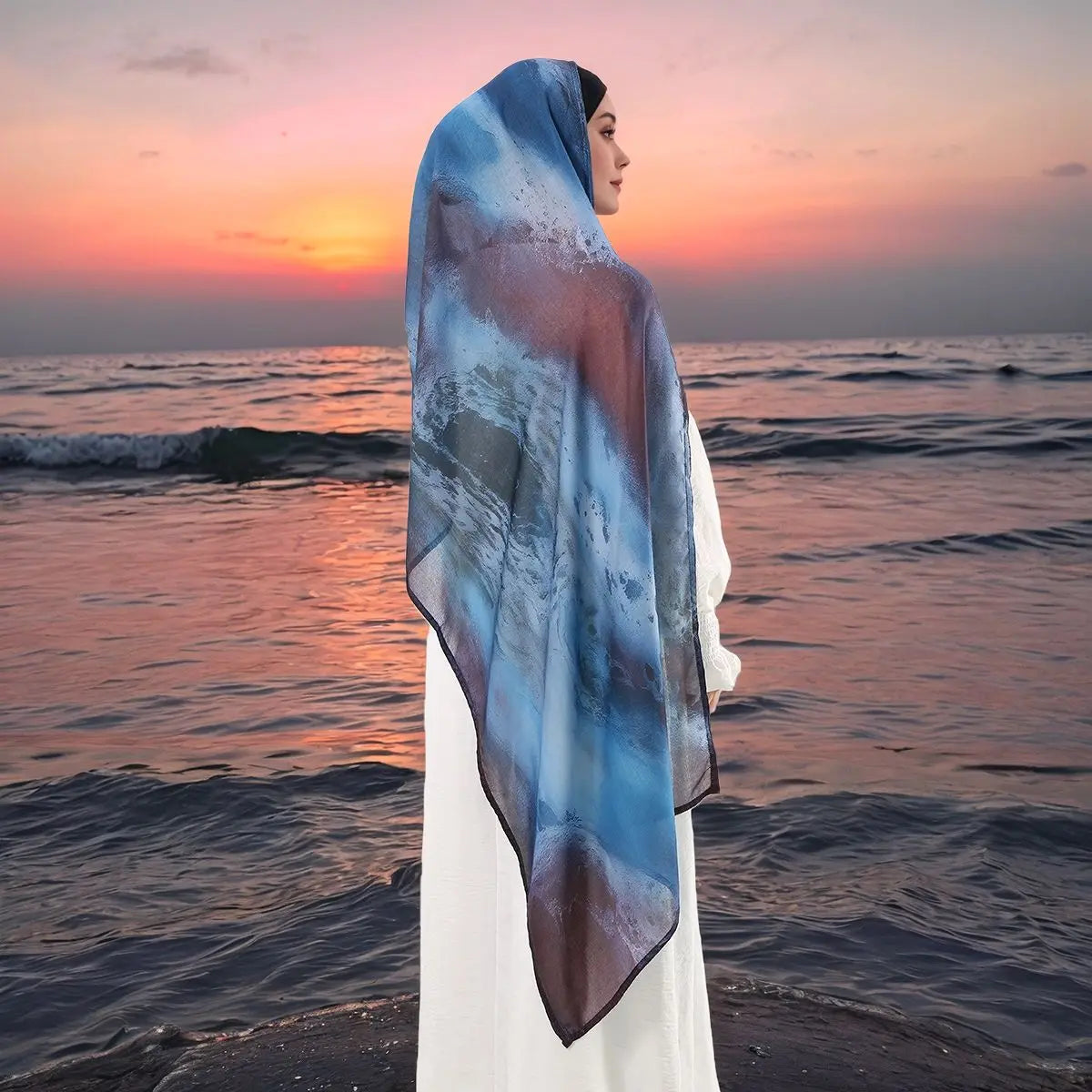New Watercolor Modal Hijab Scarf Digital Printed