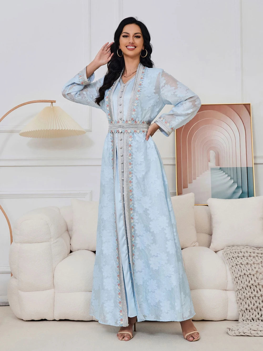 ABY004  Serenity Luxe Two-Piece Abaya Set