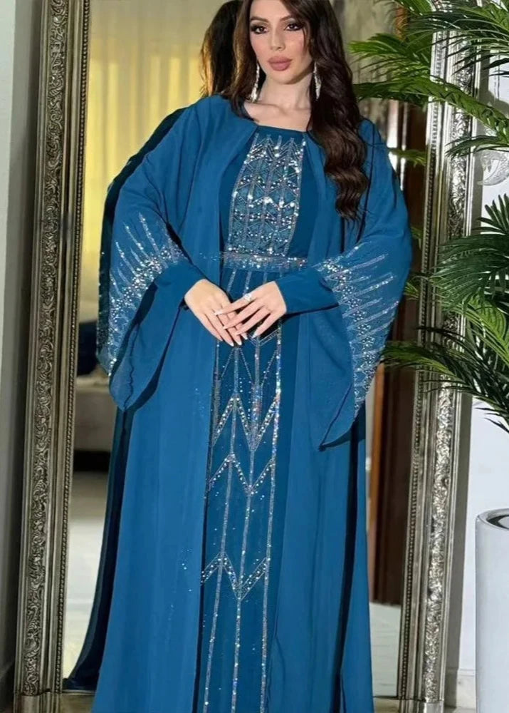 LX24 Eid abaya/ramadan abaya/ Eid dresses Vibrant Embroidered Abaya Collection /Dubai Kaftan Abaya Robe Marocaine