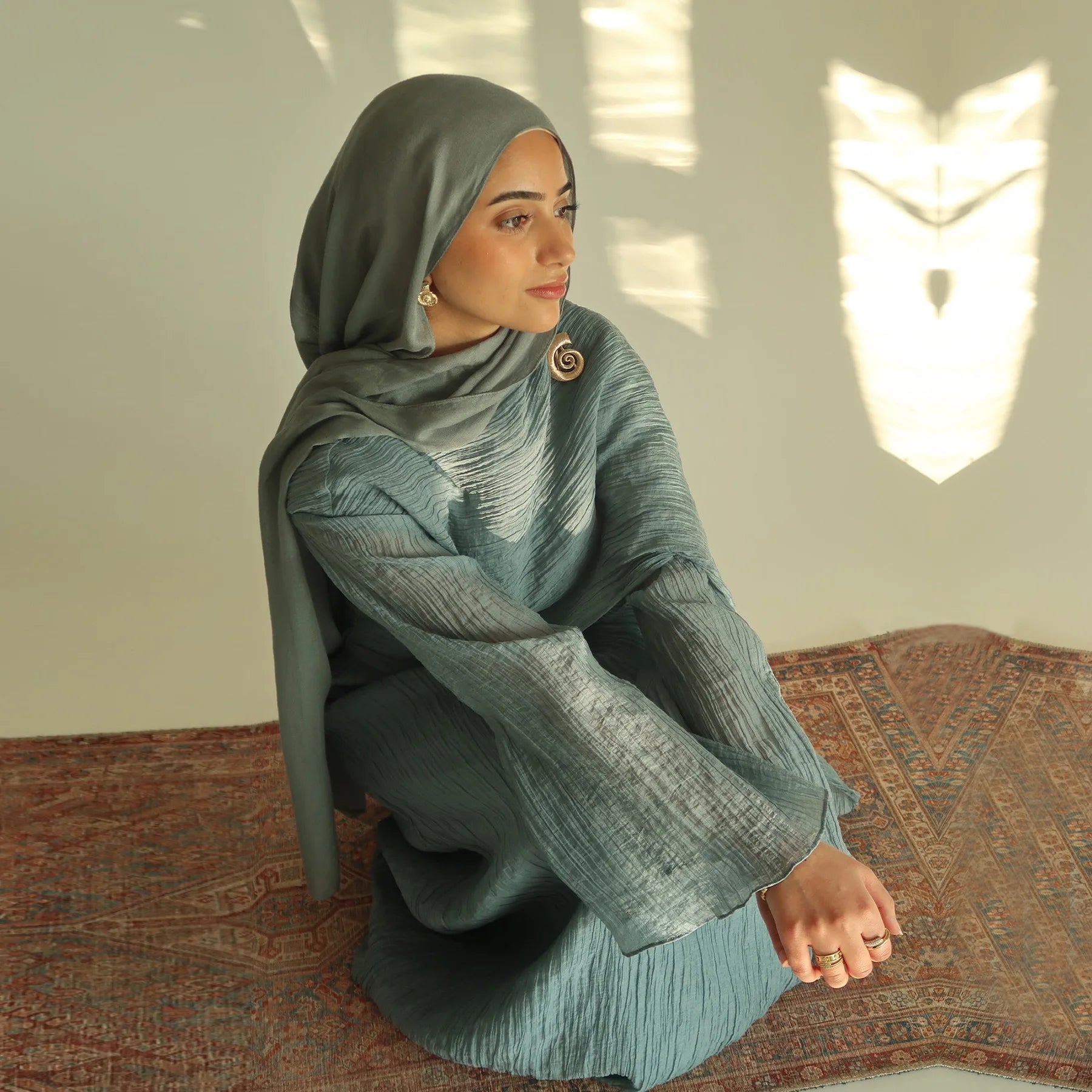 Lina Textured Abaya – Eid & Ramadan Modest Long Dress (LXL8)