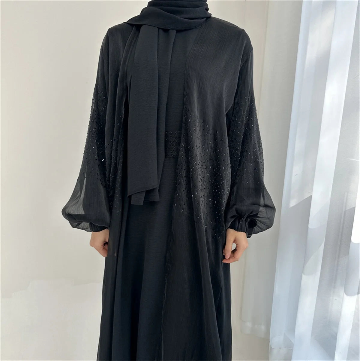 ABY030 Glimmering Elegance 3-Piece Abaya Set