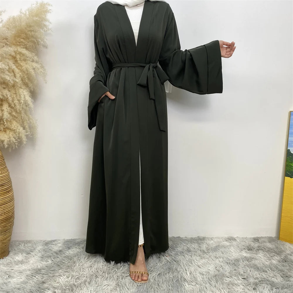 ABY010 Dubai Abaya Long Hijab Dresses with Belt I