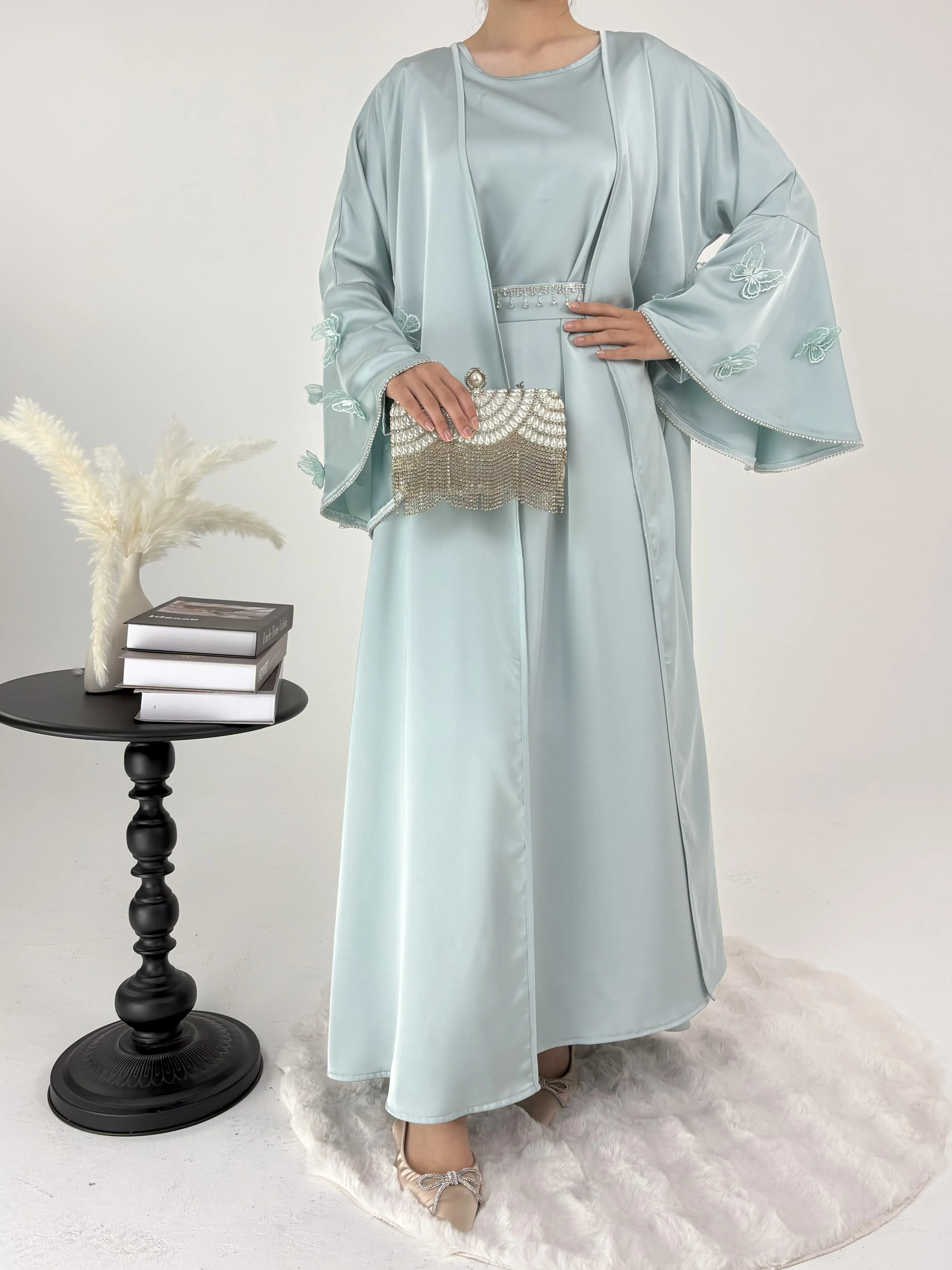 Papillon Embroidered Butterfly Abaya – Eid & Ramadan Modest Long Dress (LX11)