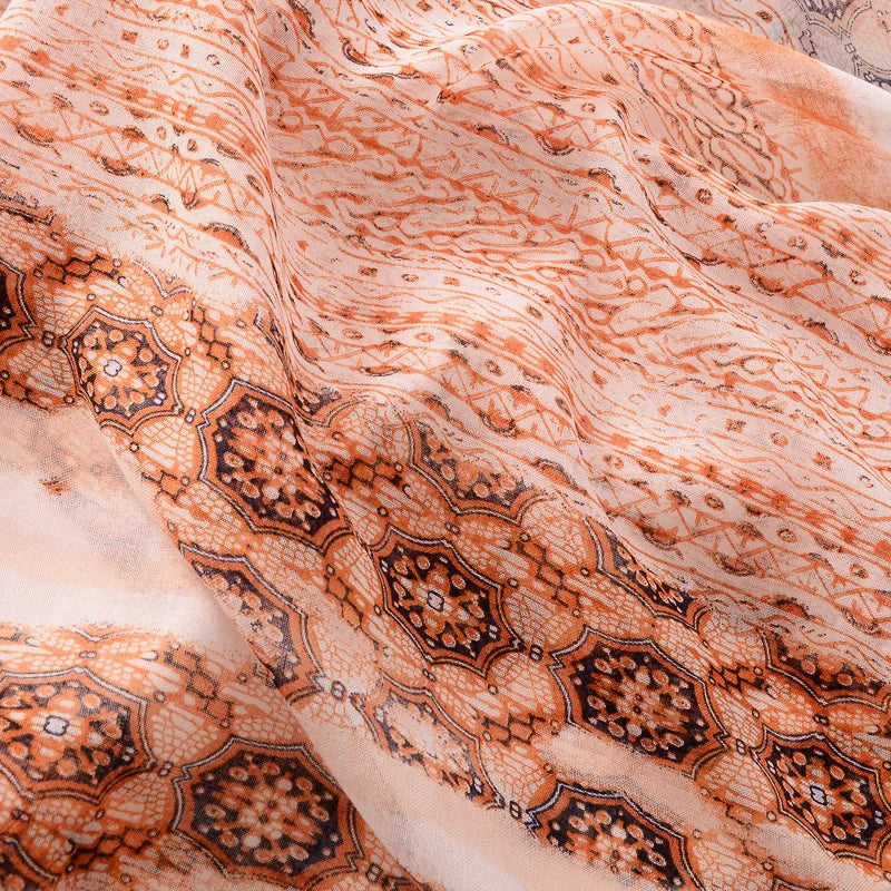 HB10 Cashew Floral Tassel Viscose Shawl /Scarf