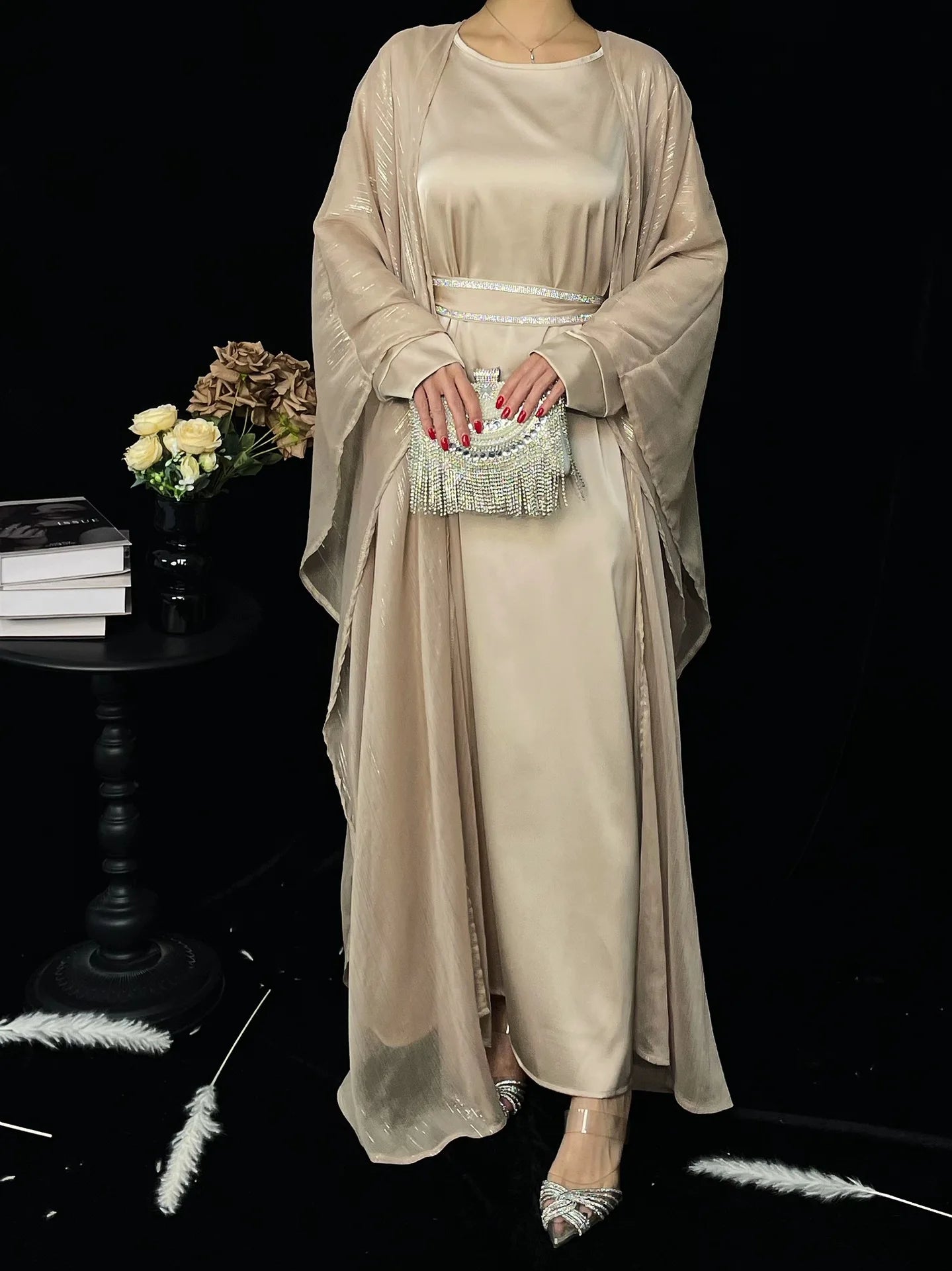 Velora Luxe Abaya set – Eid & Ramadan Modest Long Dress (LX13)