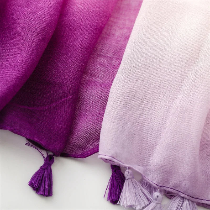 HB20 Ombre Bandhnu Tassel Viscose Shawl  180*90Cm