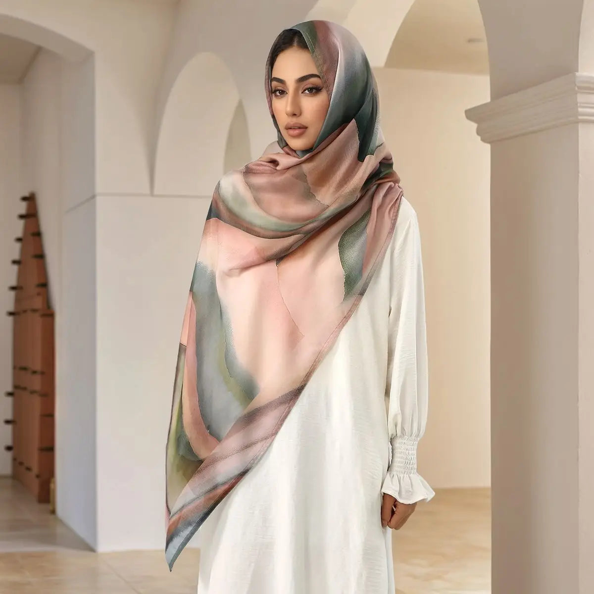 New Watercolor Modal Hijab Scarf Digital Printed