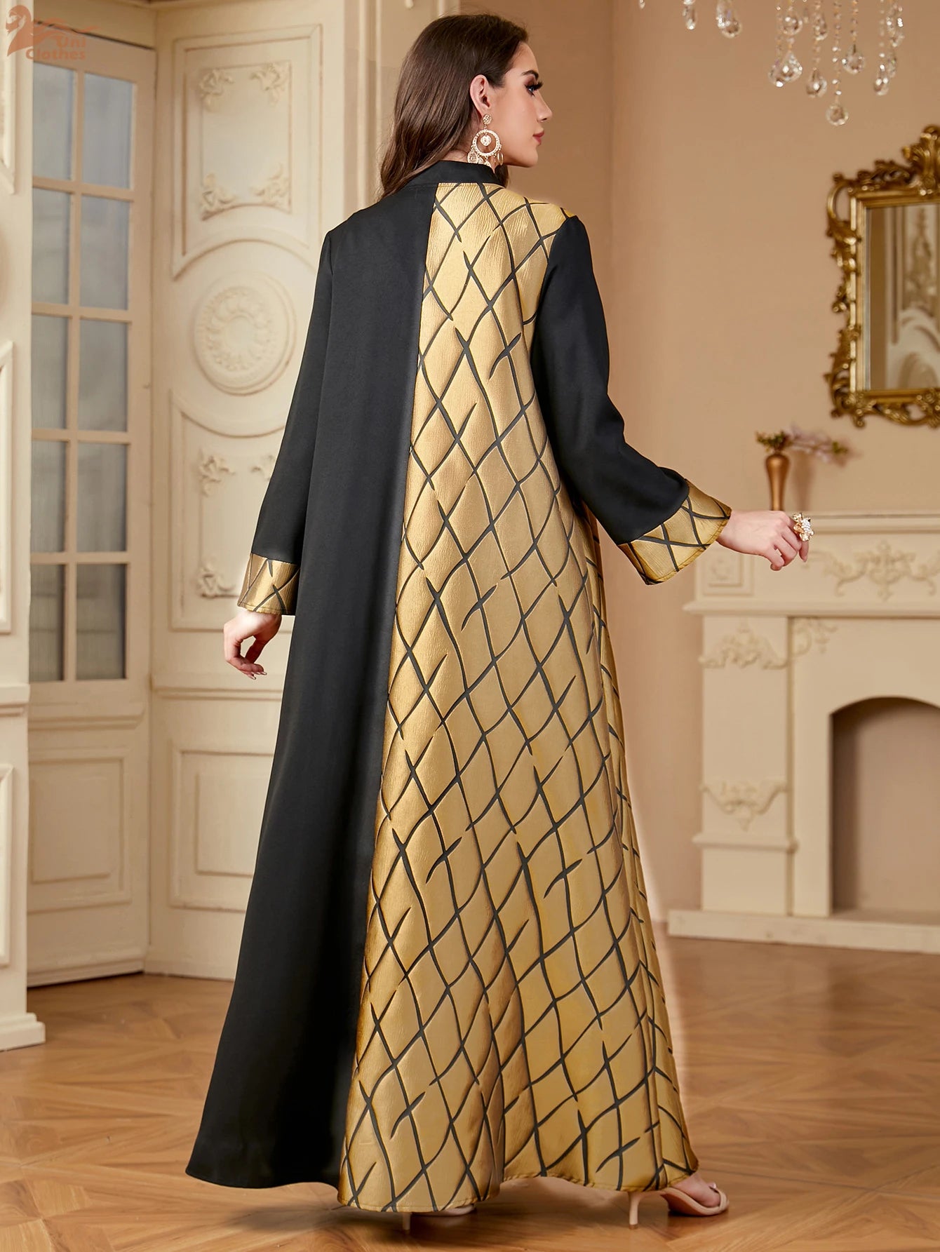 LX15 Eid abaya/ramadan abaya/ Eid dresses/ Dual Pattern Moroccan Kaftan