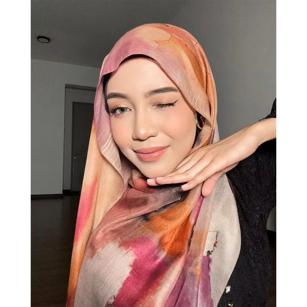 Watercolor Floral Modal Hijab/ Breathable /Soft