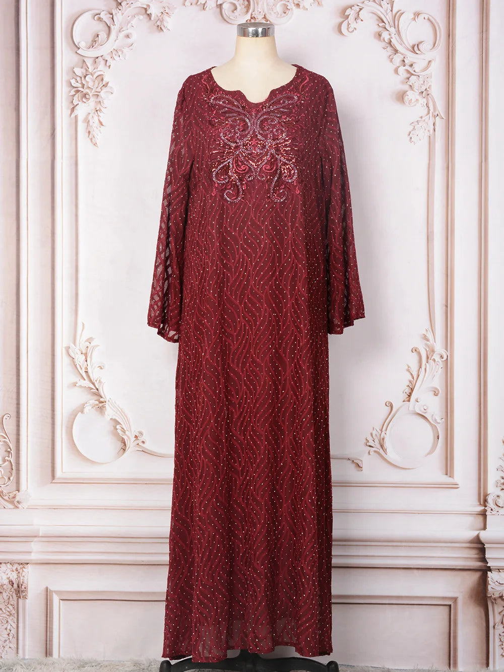 The Waved Pearl Abaya - Eid & Ramadan Modest Long Dress (K8)