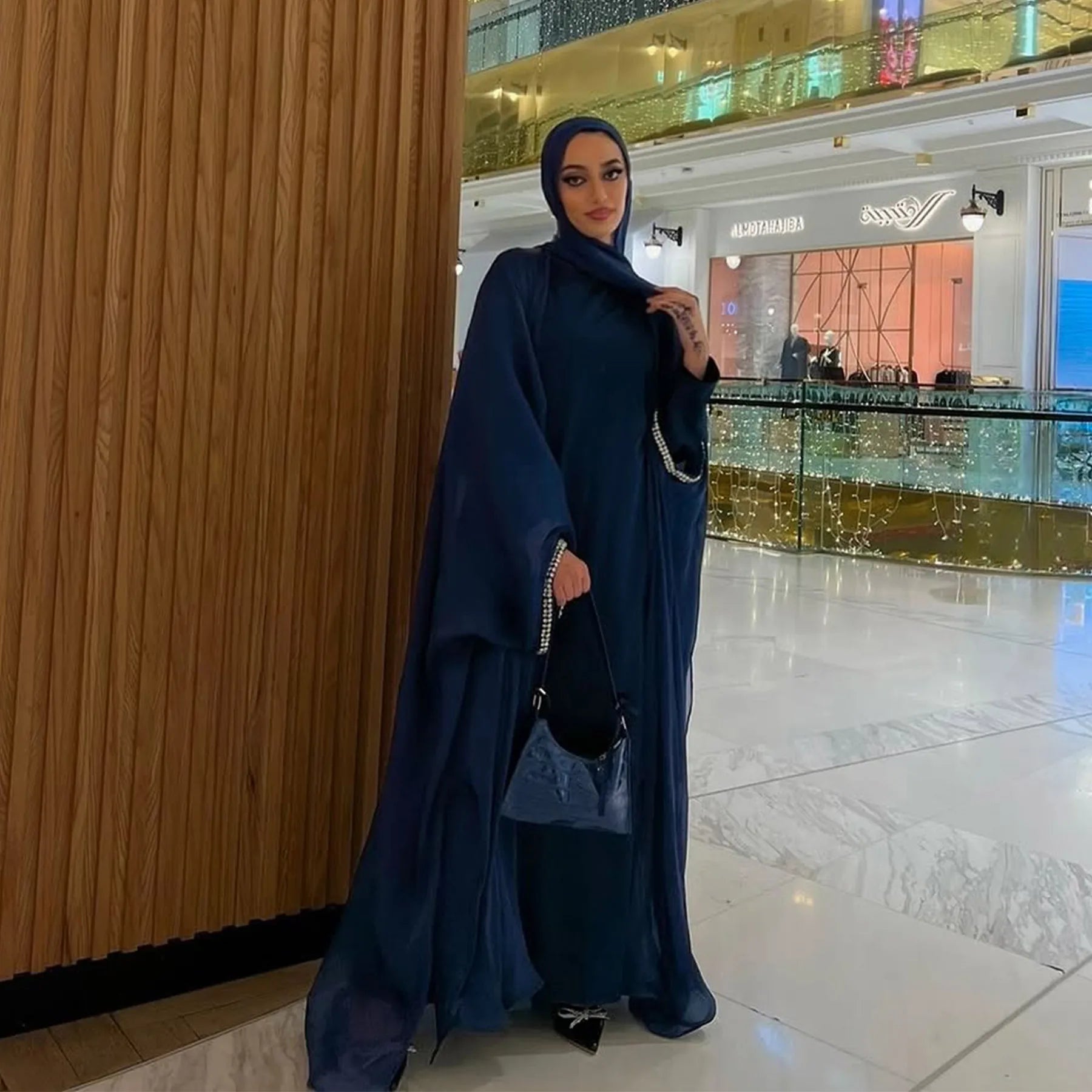 Malaika Luxe Satin Abaya Set – Eid & Ramadan Modest Long Dress (LXM8)