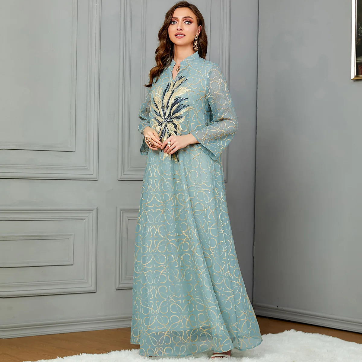 LX16 Eid abaya/ramadan abaya/ Eid dresses/ Graceful Embroidered Luxury Abaya