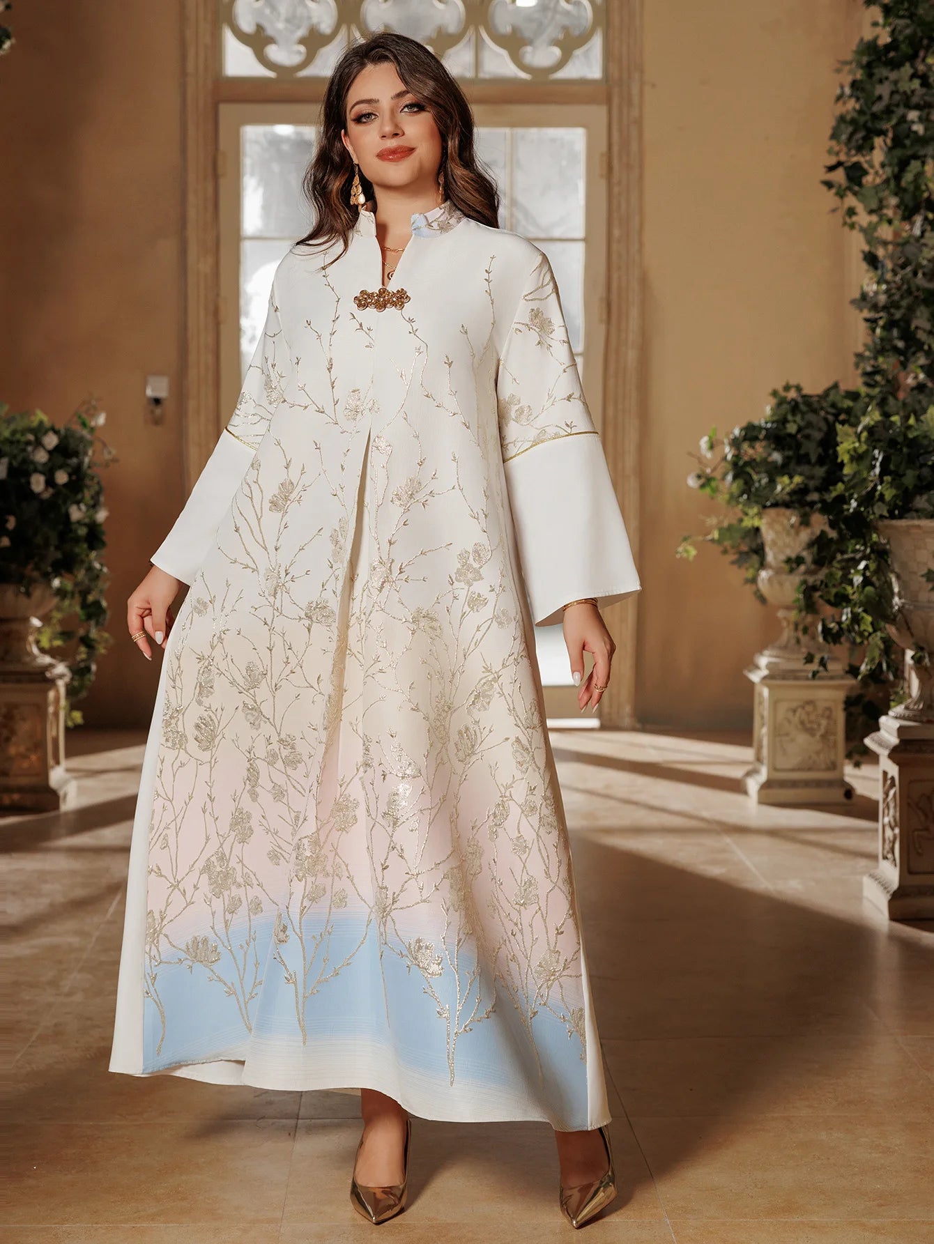 Royal Bloom Abaya - Eid & Ramadan Modest Long Dress (K1)