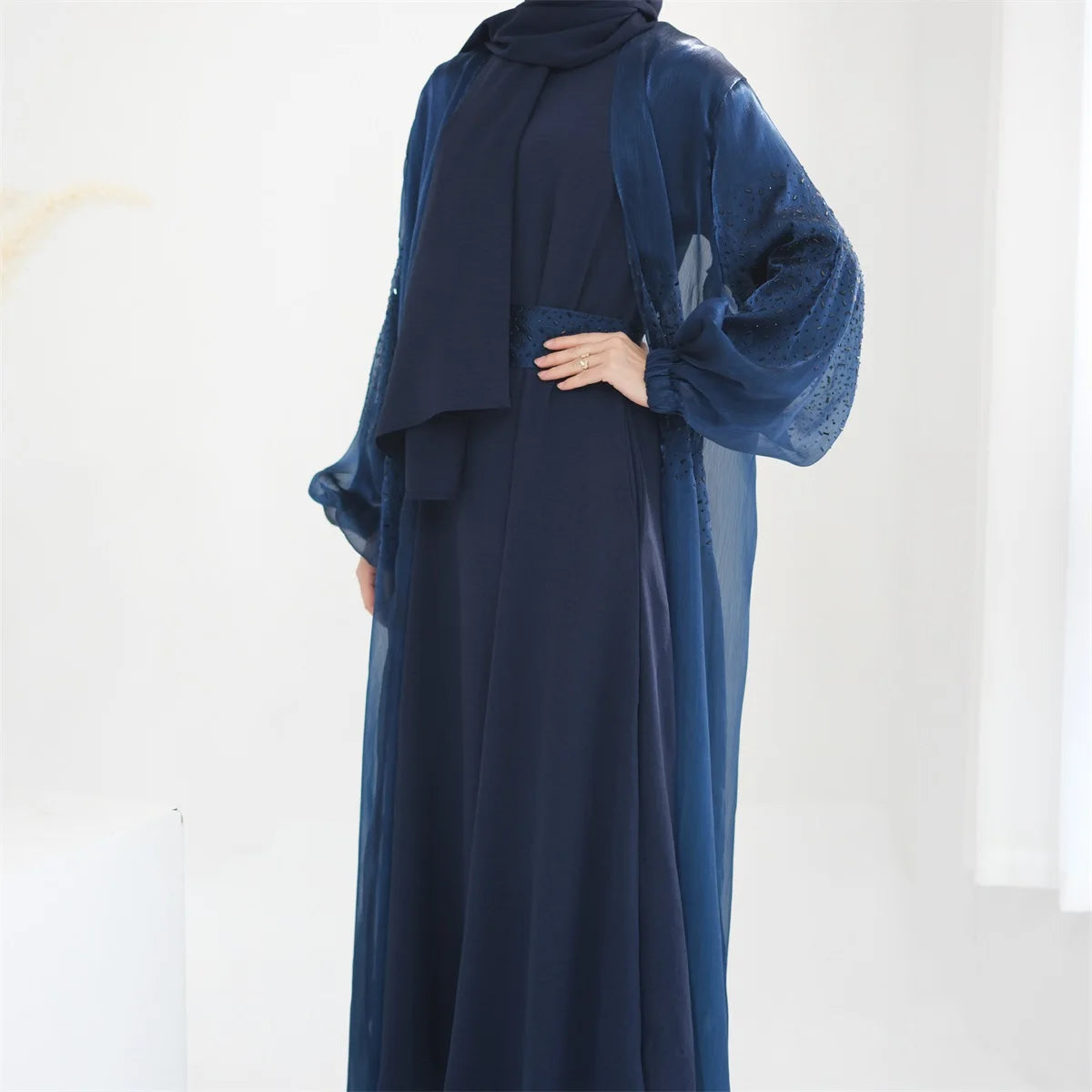 ABY030 Glimmering Elegance 3-Piece Abaya Set