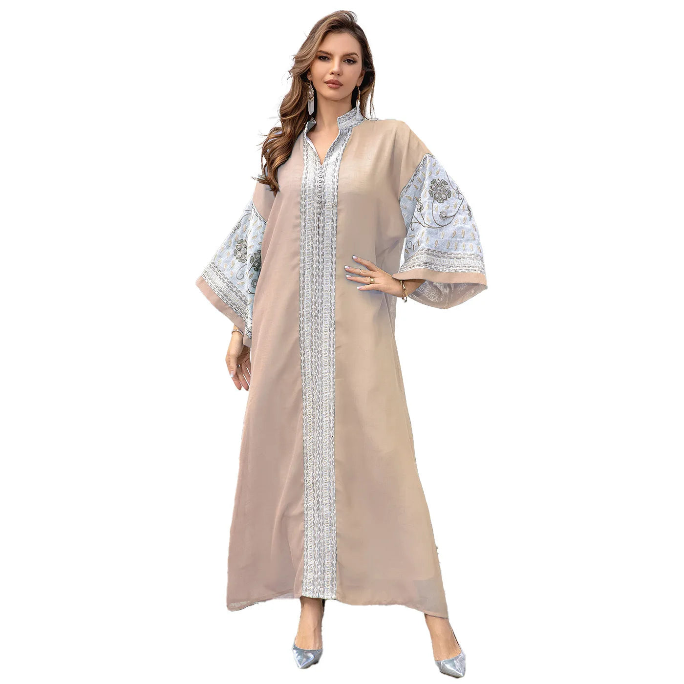 LX07 Eid abaya/ramadan abaya/ Eid dresses Luxury Linen Two-Layer Embroidered Abaya