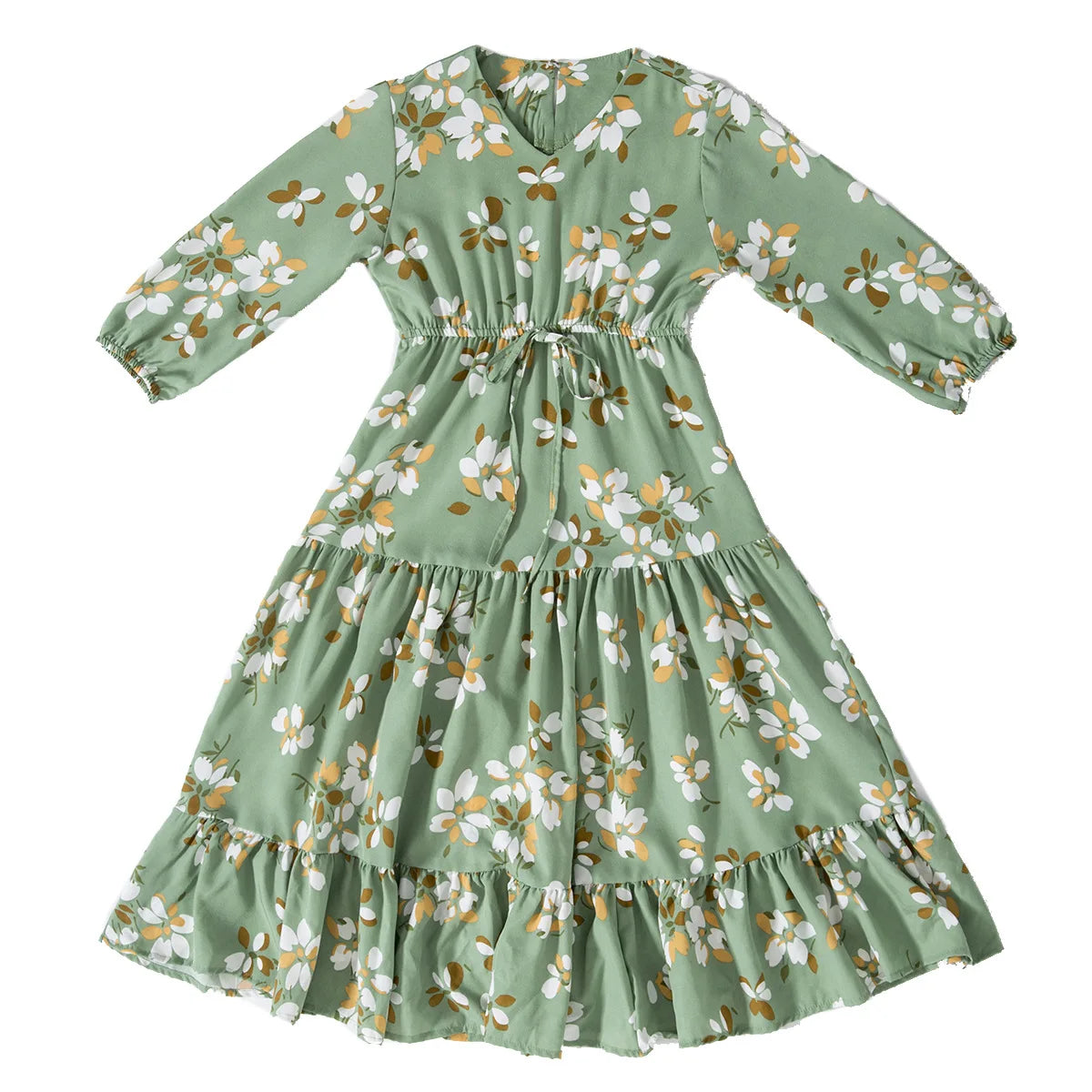 CH06 Kids Long Sleeve Floral Print Dresses