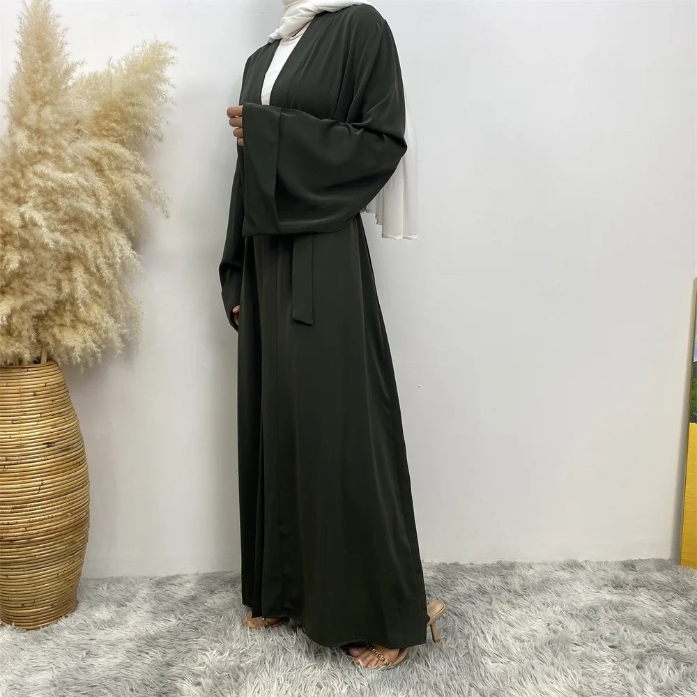 ABY010 Dubai Abaya Long Hijab Dresses with Belt I