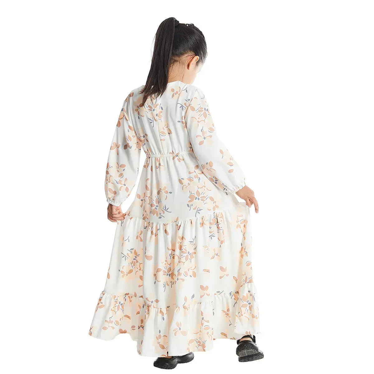 CH06 Kids Long Sleeve Floral Print Dresses