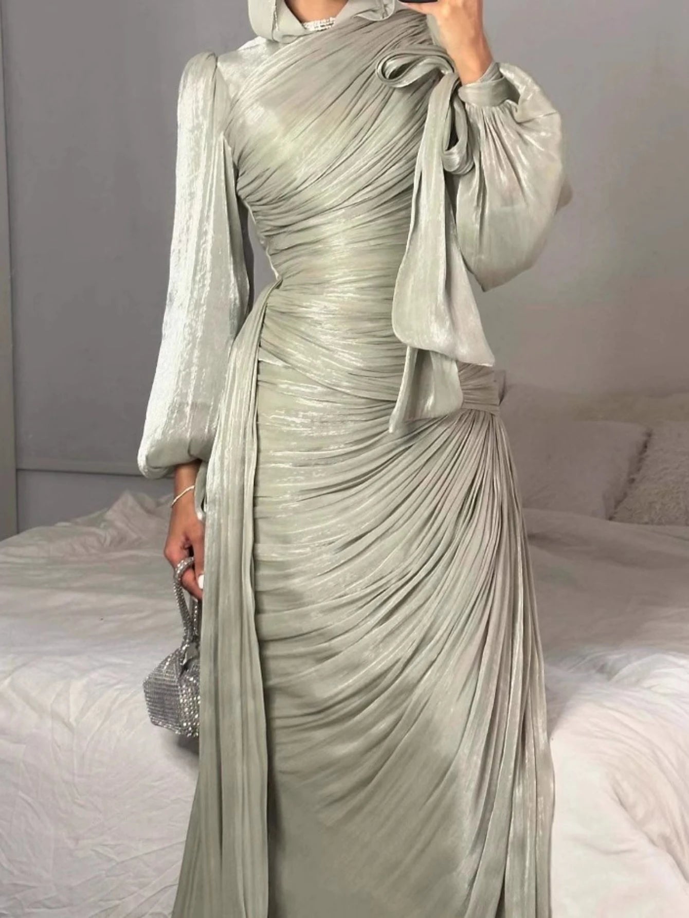 Symphony Draped Abaya Dress – Eid & Ramadan Modest Long Dress (LX08)
