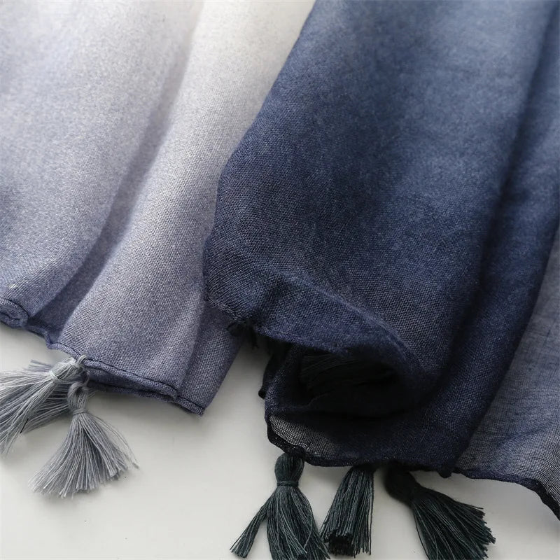 HB20 Ombre Bandhnu Tassel Viscose Shawl  180*90Cm