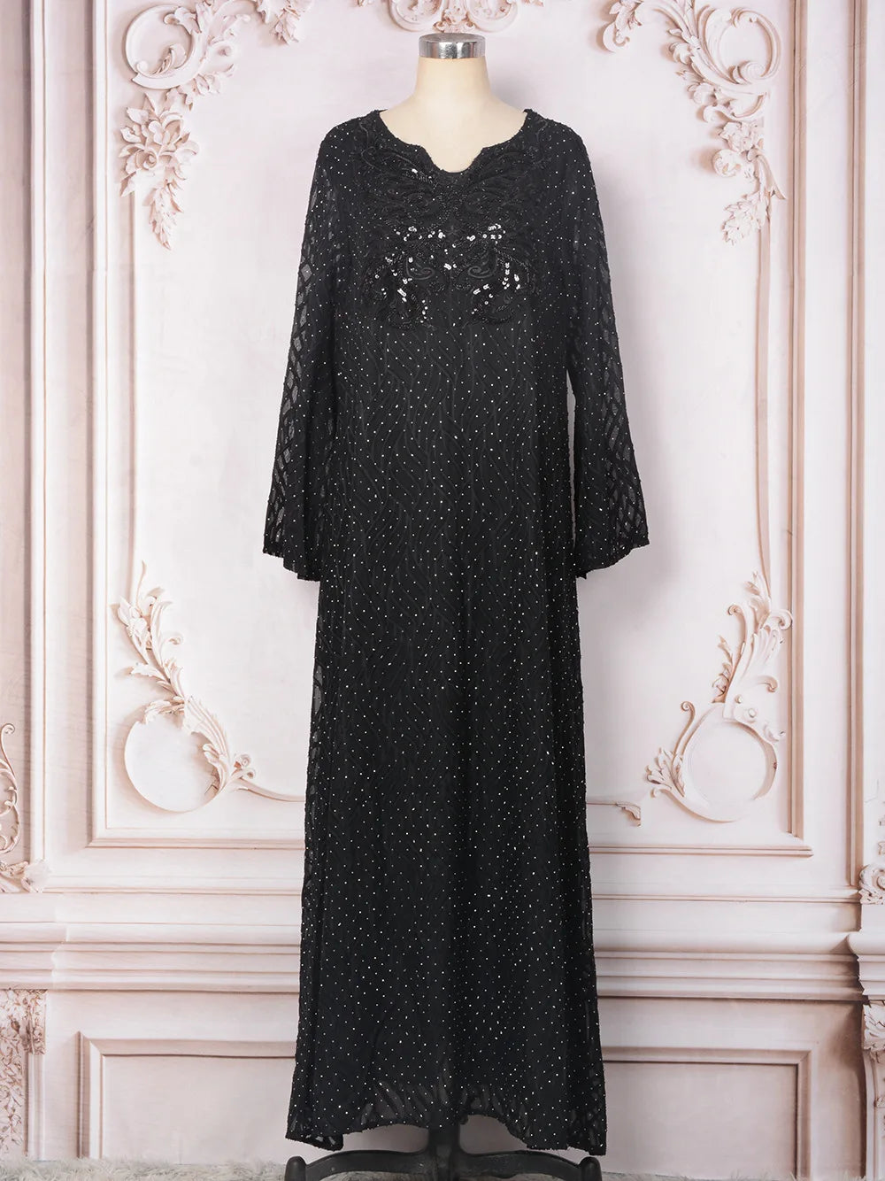The Waved Pearl Abaya - Eid & Ramadan Modest Long Dress (K8)