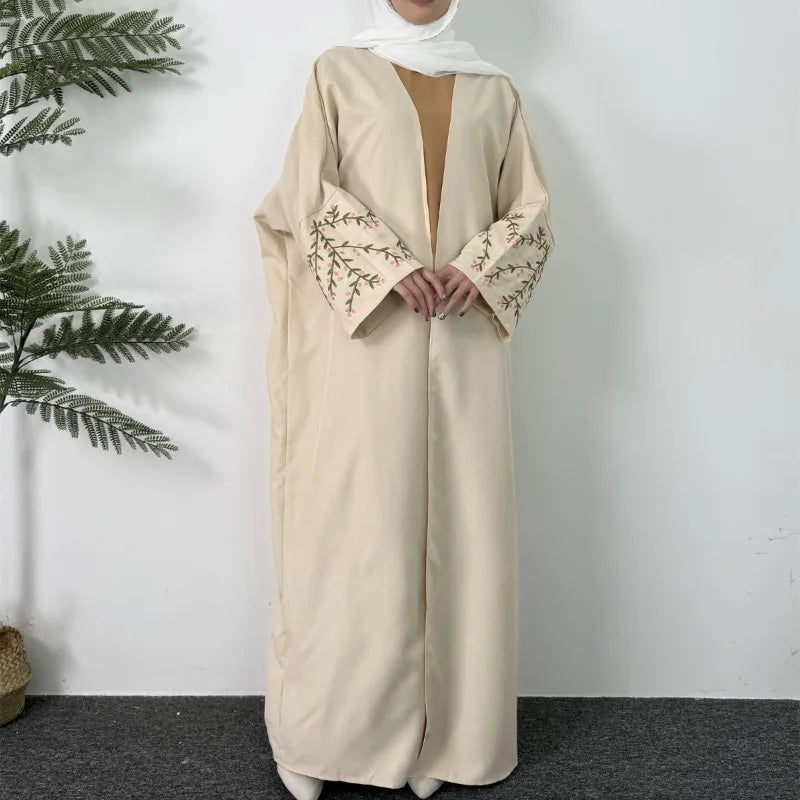 ABY005 Embroidery Open Front Abaya