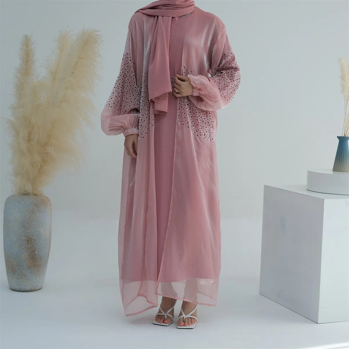 ABY030 Glimmering Elegance 3-Piece Abaya Set