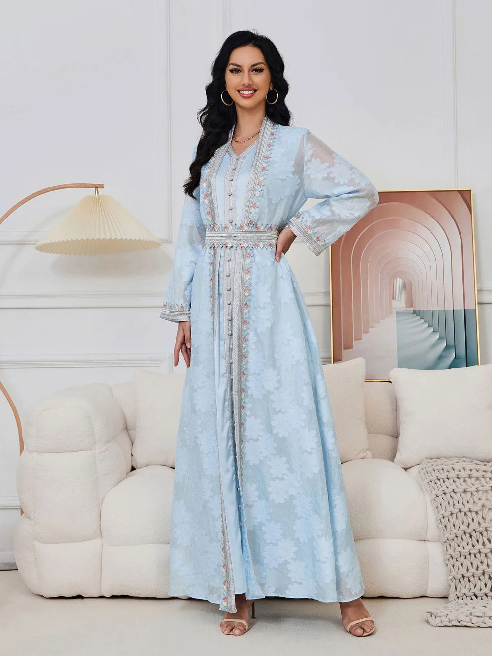 ABY004  Serenity Luxe Two-Piece Abaya Set