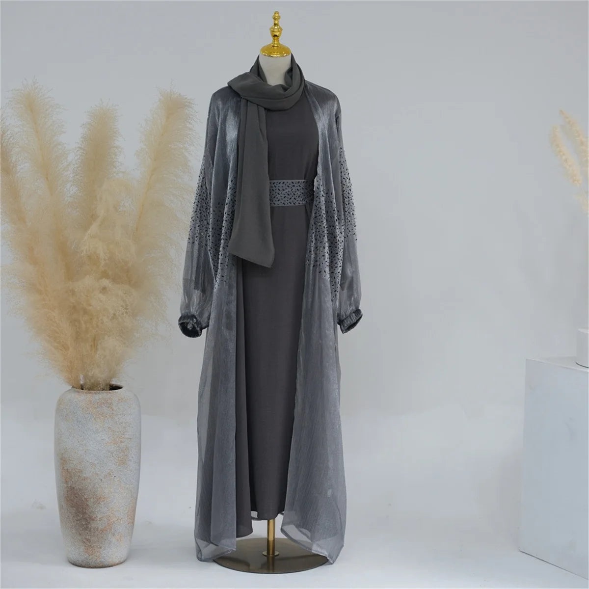 ABY030 Glimmering Elegance 3-Piece Abaya Set