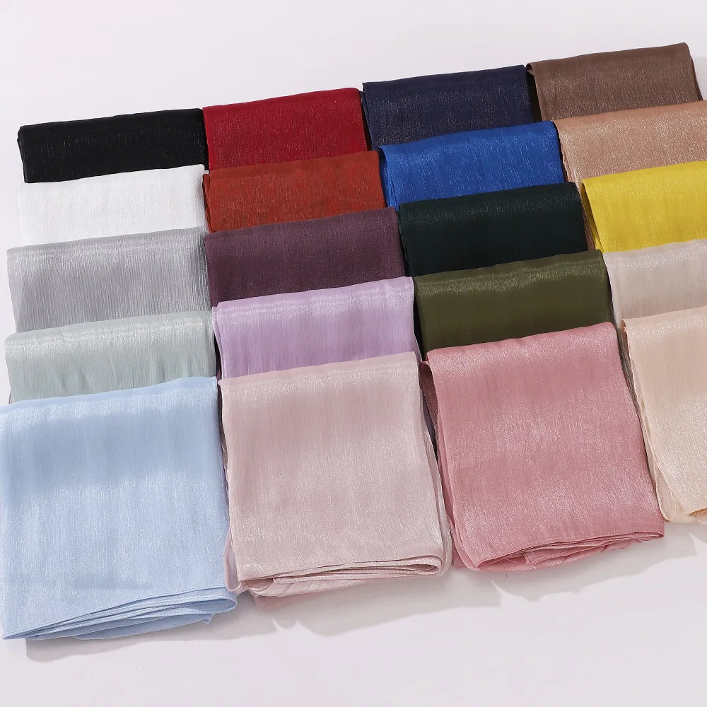 HB15 Shimmer shawl / Cool Island Satin Medine Silk Hijab